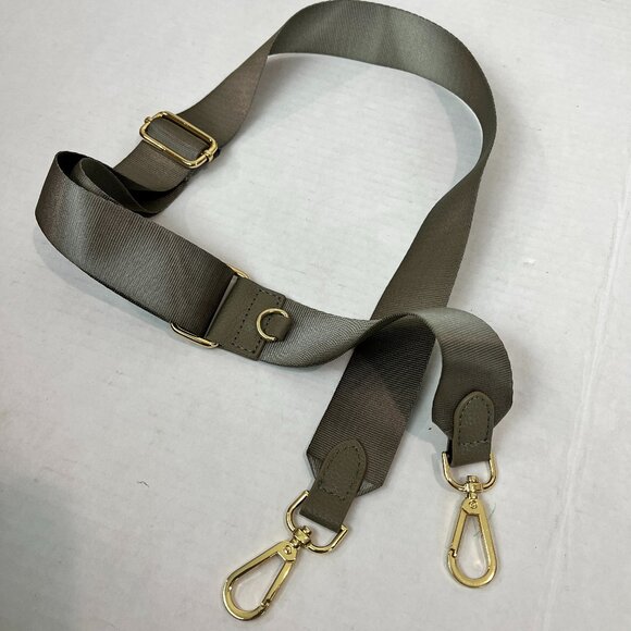 Handbags - Adjustable detachable strap, taupe/Gray with gold hardware, 1.5" wide x 41"